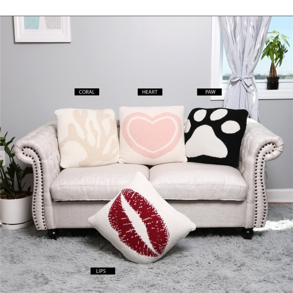 P/S Coral·Paw·Heart·Lips Cushion Cover! Luxury Soft Couch Pillow Cover·ComfyLuxe